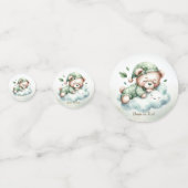 Confettis Green Boho Sleeping Teddy Bear mignonne Party (Devant)