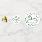 Confettis Green Hand Drawn Doodles Graduation 3 Photo White (Devant)