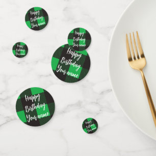 Confettis Green Plaid Joyeux anniversaire
