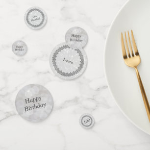 Confettis Gris d'argent personnalisé 100e anniversaire