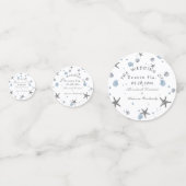 Confettis Gris Starfish Blue Beach Wedding (Devant)