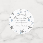 Confettis Gris Starfish Blue Beach Wedding (Petit recto)