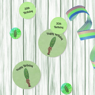 Confettis Gros idiot vert Pickle Head Homme Surpris Visage