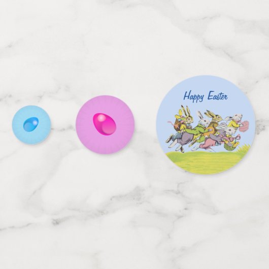 Confettis Groupe Courir Des Pâques Paniers Oeufs Herbe (Derrière)