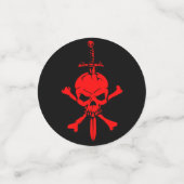 Confettis Halloween crânes et épées rouges (Petit recto)