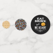 Confettis Halloween fête manger Boire et être effrayant visa (Devant)