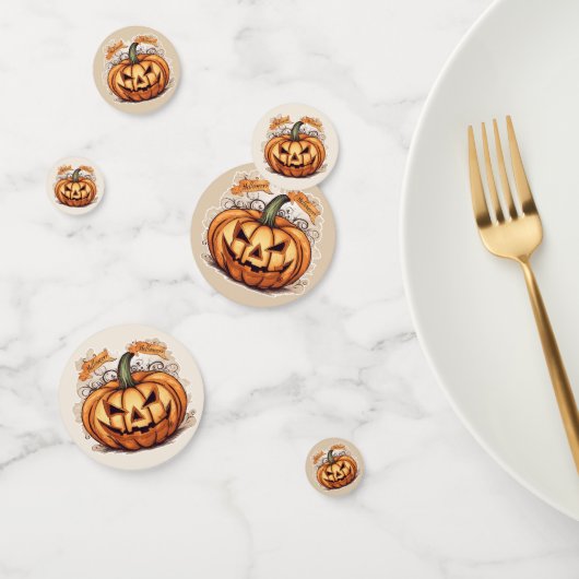 Confettis Halloween : grosse citrouille - (Groupe)