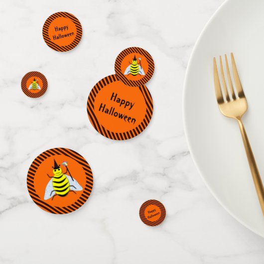 Confettis Halloween Magic Bee Witch Orange et Black Stripes (Groupe)