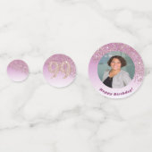 Confettis Happy 99th Birthday Falling Rose Gold Glitter (Devant)