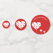 Confettis Heureuse Sainte-Valentin Beau Coeurs blancs rouges (Devant)