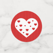 Confettis Heureuse Sainte-Valentin Beau Coeurs blancs rouges (Petit recto)