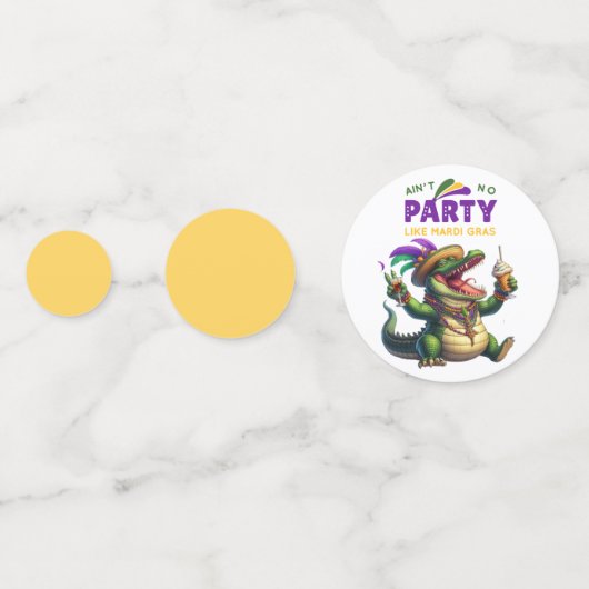 Confettis Heureux Mardi Gras Alligator (Derrière)
