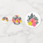 Confettis Hibiscus Hawaii Tropical Main Tirée Bright Mariage (Derrière)