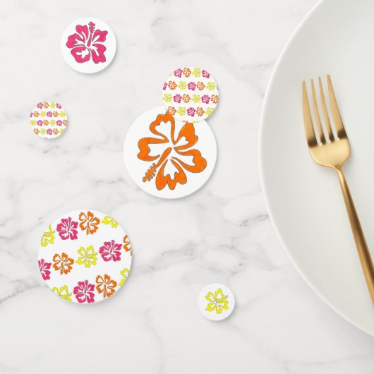 Confettis Hibiscus Tropical Hawaïen Fleurs Florales Imprimer (Groupe)