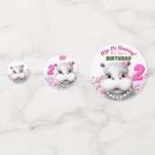 Confettis Hippo rose florale fille anniversaire (Devant)