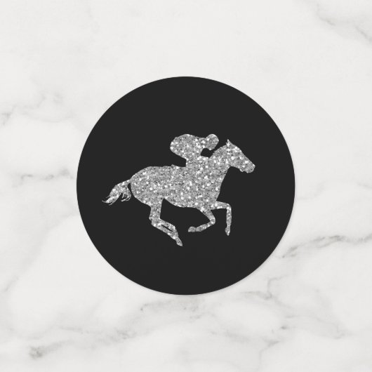 Confettis Hippocampe en argent Derby en noir (Petit recto)