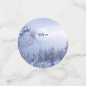 Confettis Hiver merveilleux brouillard épinette forêt neige (Petit recto)