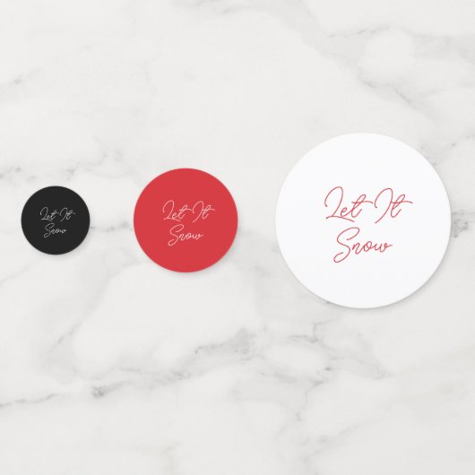 Confettis Hiver Snowman Motif Let It neige Noir et Rouge (Derrière)