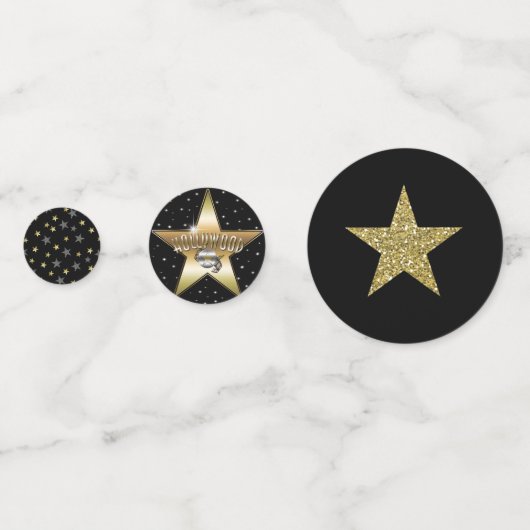 Confettis Hollywood Black Gold Silver Parties scintillant St (Derrière)