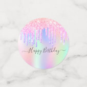 Confettis Holographie photo rose 18e anniversaire (Petit recto)