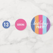 Confettis Horloge couleur vive et audacieuse Anniversaire (Devant)