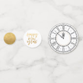 Confettis Horloge du Nouvel An Noir et Or (Devant)