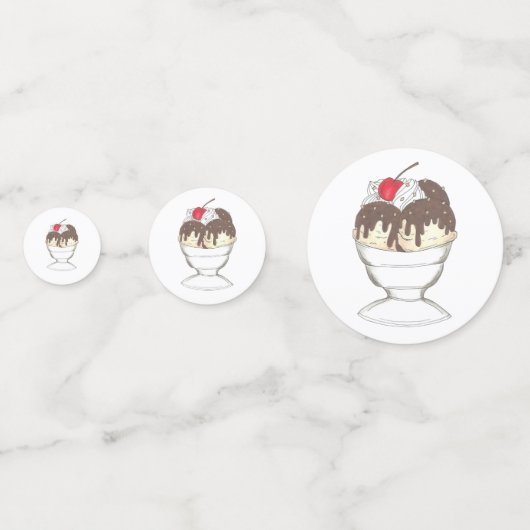 Confettis Hot Fudge Crème glacée Sundae Dessert Scoop Shop (Derrière)