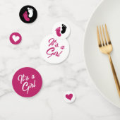 Confettis Hot rose noir & blanc C'est un Baby shower fille (Groupe)
