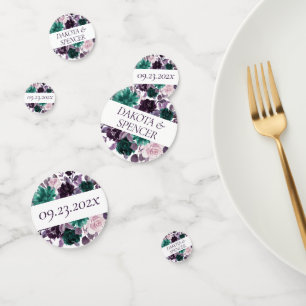 Confettis Humeur Bohème Pourpre Aubergine et Sarcelle sur