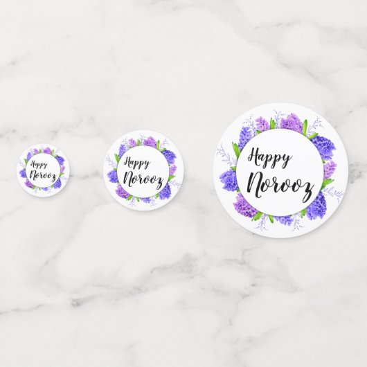 Confettis Hyacinth Wreath Happy Norooz Purple Nouvel An (Derrière)