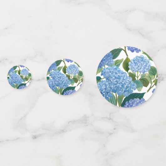 Confettis Hydrangée bleue Aquarelle Florale (Devant)