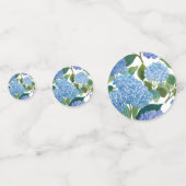 Confettis Hydrangée bleue Aquarelle Florale (Derrière)