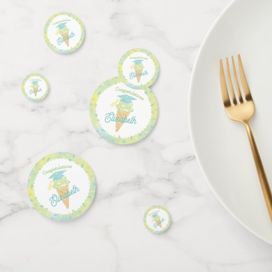 Confettis Ice Cream Graduation Party Blue Green (Groupe)