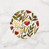 Confettis Illustration florale botanique d'orange brûlé (Petit recto)