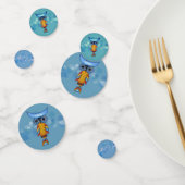 Confettis Imaginaire Couleur Chouette Bleu yeux sur les cerc (Groupe)