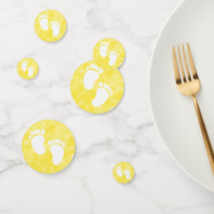 Confettis Impression Baby shower Aquarelle Jaune