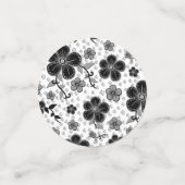 Confettis Impression florale noir et blanc (Petit recto)