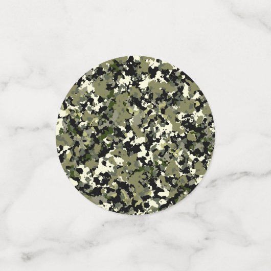 Confettis Imprimé de camouflage vert noir crème (Petit recto)