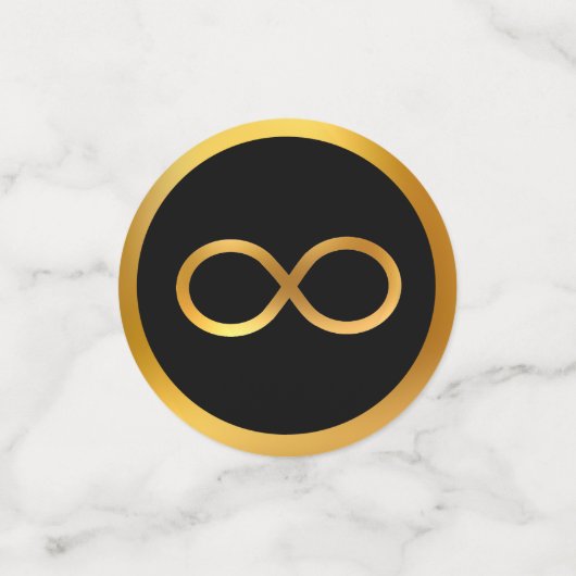 Confettis Infinité or sur noir blanc (Petit recto)