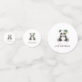 Confettis Invitation d'anniversaire Panda, Invitation d'anni (Devant)