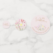 Confettis Invitation de Baby shower de fille Fleur sauvage f (Devant)