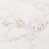 Confettis Invitation de Baby shower de fille Fleur sauvage f (Derrière)