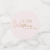 Confettis Invitation de Baby shower de fille Fleur sauvage f (Petit recto)