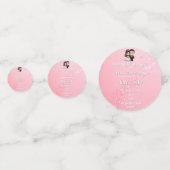 Confettis Invitations de mariage rose avec étincelles de dia (Devant)