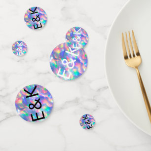 Confettis Iridescente Ultra Moderne Mariage Monogramme