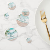 Confettis Island Breeze Sandy Beach Scène Mariage Monogramme (Groupe)