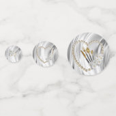 Confettis Ivoire, Vert, Bleu, or Mariage de soie et perles e (Derrière)