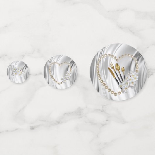 Confettis Ivoire, Vert, Bleu, or Mariage de soie et perles e (Derrière)