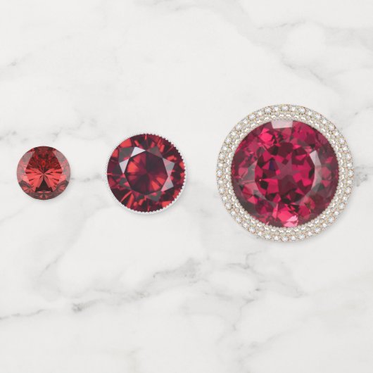 Confettis Janvier Birthstone Garnett Table (Derrière)