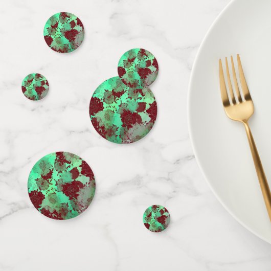 Confettis Japanese floral red patterns. (Groupe)
